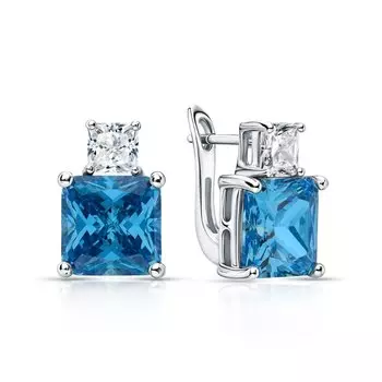 Серебряные серьги с фианитами