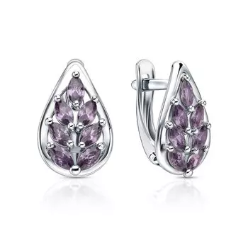 Серебряные серьги с фианитами