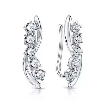 Серебряные серьги с фианитами