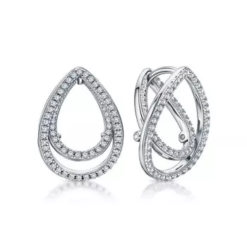 Серебряные серьги с фианитами