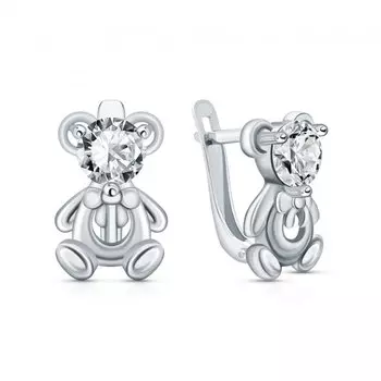 Серебряные серьги с фианитами