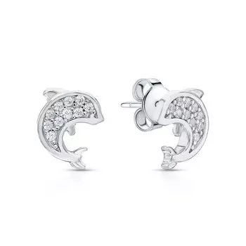 Серебряные серьги с фианитами