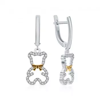 Серебряные серьги с фианитами