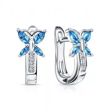 Серебряные серьги с фианитами