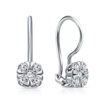 Серебряные серьги с фианитами