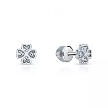 Серебряные серьги с фианитами