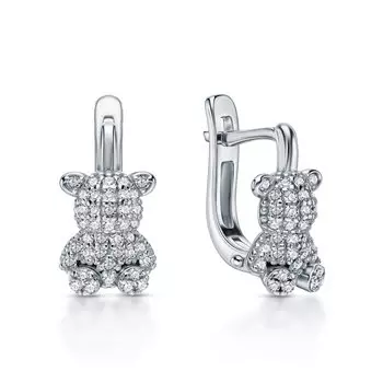 Серебряные серьги с фианитами