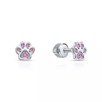 Серебряные серьги с фианитами