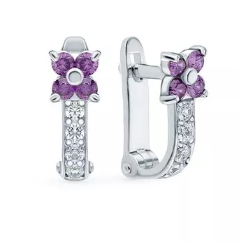 Серебряные серьги с фианитами