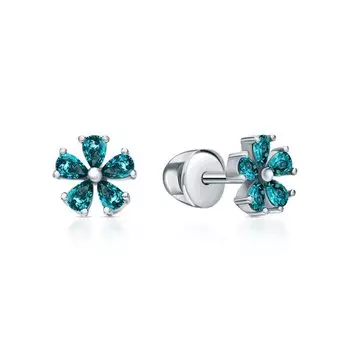 Серебряные серьги с фианитами