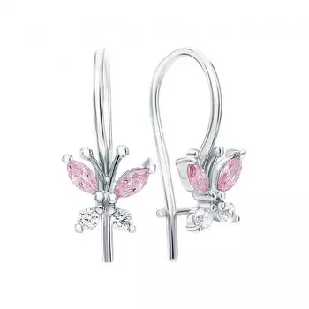 Серебряные серьги с фианитами