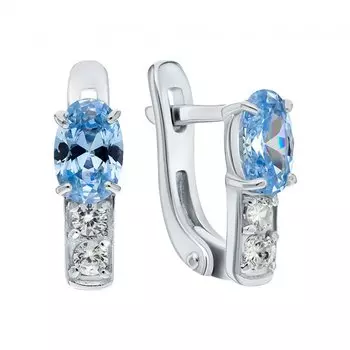 Серебряные серьги с фианитами