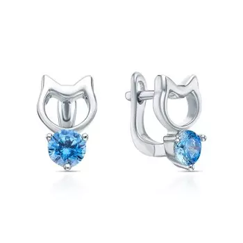 Серебряные серьги с фианитами