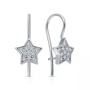 Серебряные серьги с фианитами