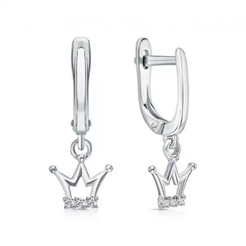 Серебряные серьги с фианитами