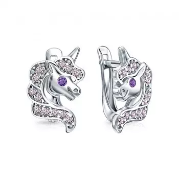 Серебряные серьги с фианитами