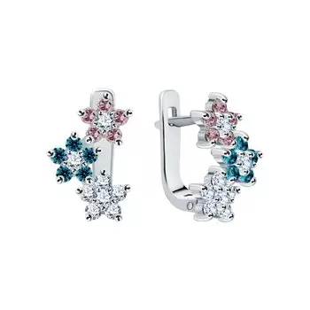 Серебряные серьги с фианитами