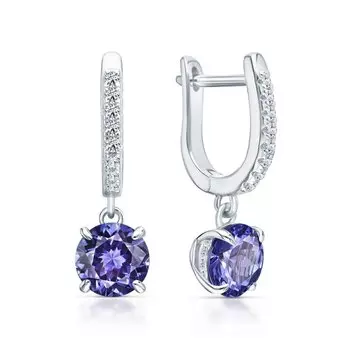 Серебряные серьги с фианитами и алпанитами