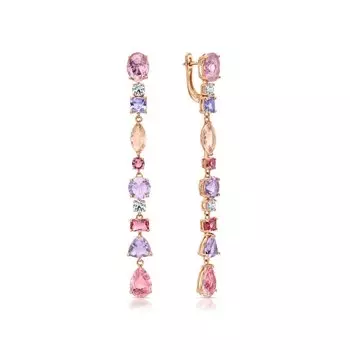 Серебряные серьги с фианитами и алпанитами