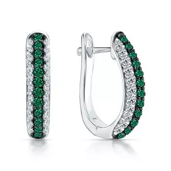 Серебряные серьги с фианитами и алпанитом