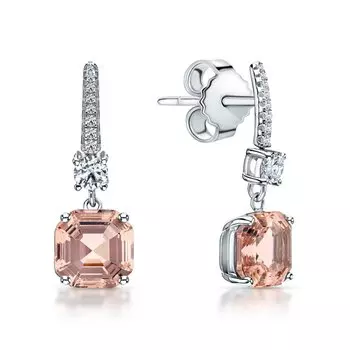 Серебряные серьги с фианитами и алпанитом