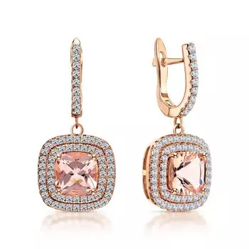 Серебряные серьги с фианитами и алпанитом