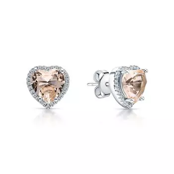 Серебряные серьги с фианитами и алпанитом