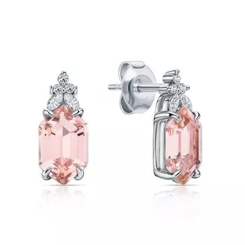 Серебряные серьги с фианитами и алпанитом