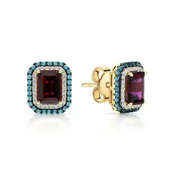 Серебряные серьги с фианитами и алпанитом