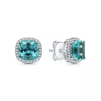 Серебряные серьги с фианитами и алпанитом