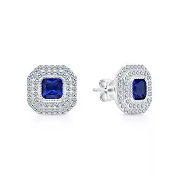 Серебряные серьги с фианитами и алпанитом