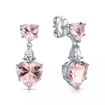 Серебряные серьги с фианитами и алпанитом