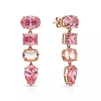 Серебряные серьги с фианитами и алпанитом