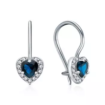 Серебряные серьги с фианитами и алпанитом