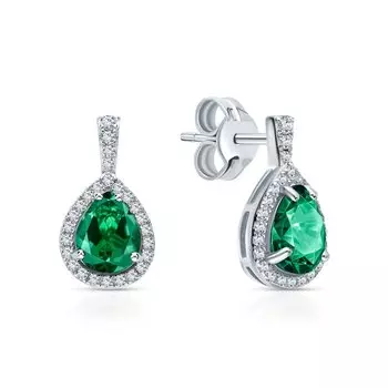 Серебряные серьги с фианитами и алпанитом