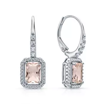 Серебряные серьги с фианитами и алпанитом