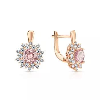 Серебряные серьги с фианитами и алпанитом