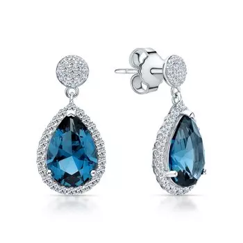 Серебряные серьги с фианитами и алпанитом