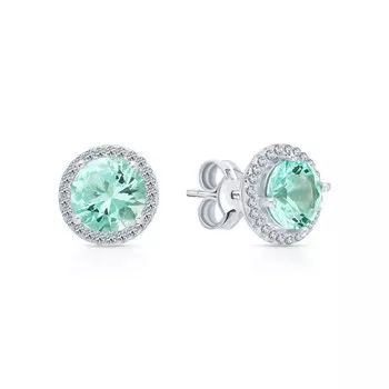 Серебряные серьги с фианитами и алпанитом