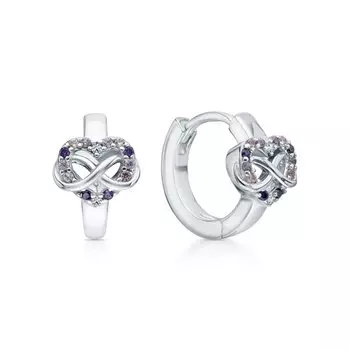 Серебряные серьги с фианитами и корундом