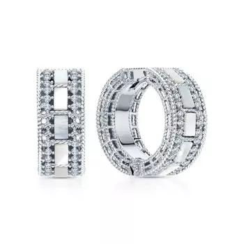 Серебряные серьги с фианитами и перламутром природным