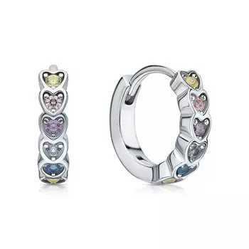 Серебряные серьги с фианитами и с синтетической шпинелью