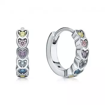 Серебряные серьги с фианитами и с синтетической шпинелью