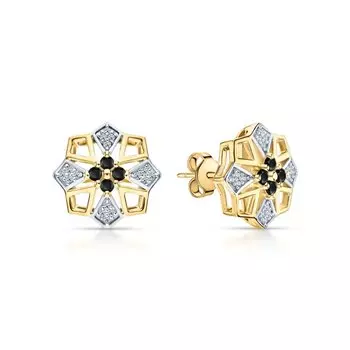 Серебряные серьги с фианитами и шпинелями природными