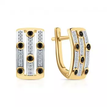 Серебряные серьги с фианитами и со шпинелью