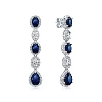 Серебряные серьги с фианитами и со шпинелью