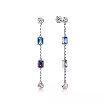 Серебряные серьги с фианитами и со шпинелью