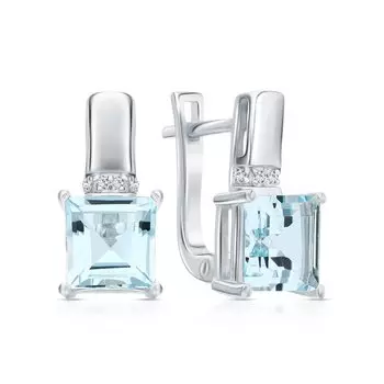 Серебряные серьги с фианитами и топазами