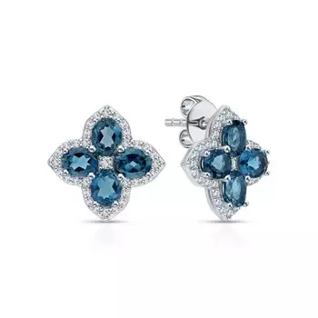 Серебряные серьги с фианитами и топазами