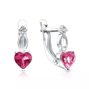 Серебряные серьги с фианитами и топазами